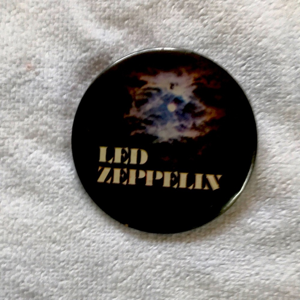 Vintage Led Zeppelin souvenir pin on button. Made in the 70’s